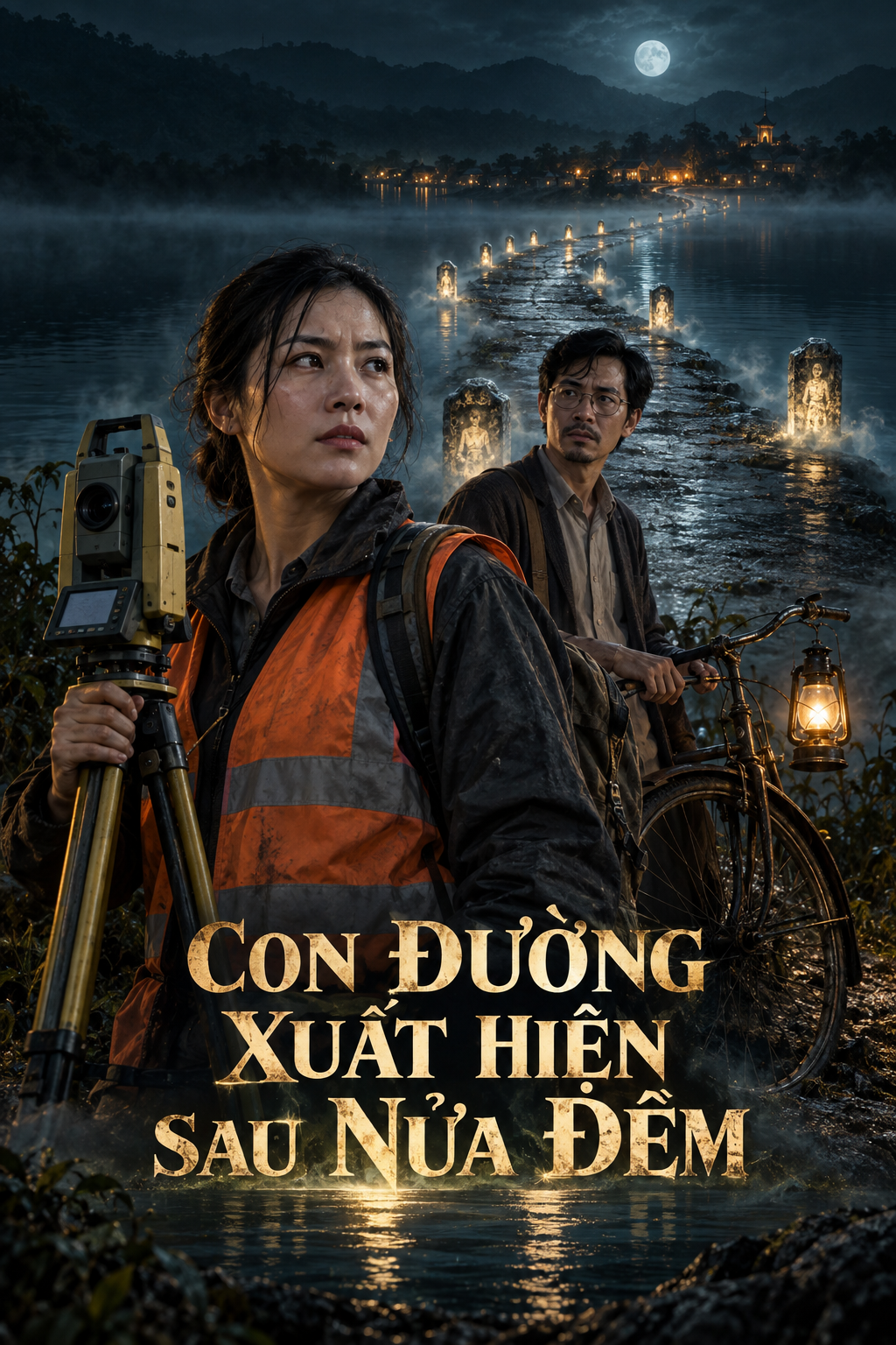 Ảnh bìa kịch bản phim ngắn AI Con Đường Xuất Hiện Sau Nửa Đêm