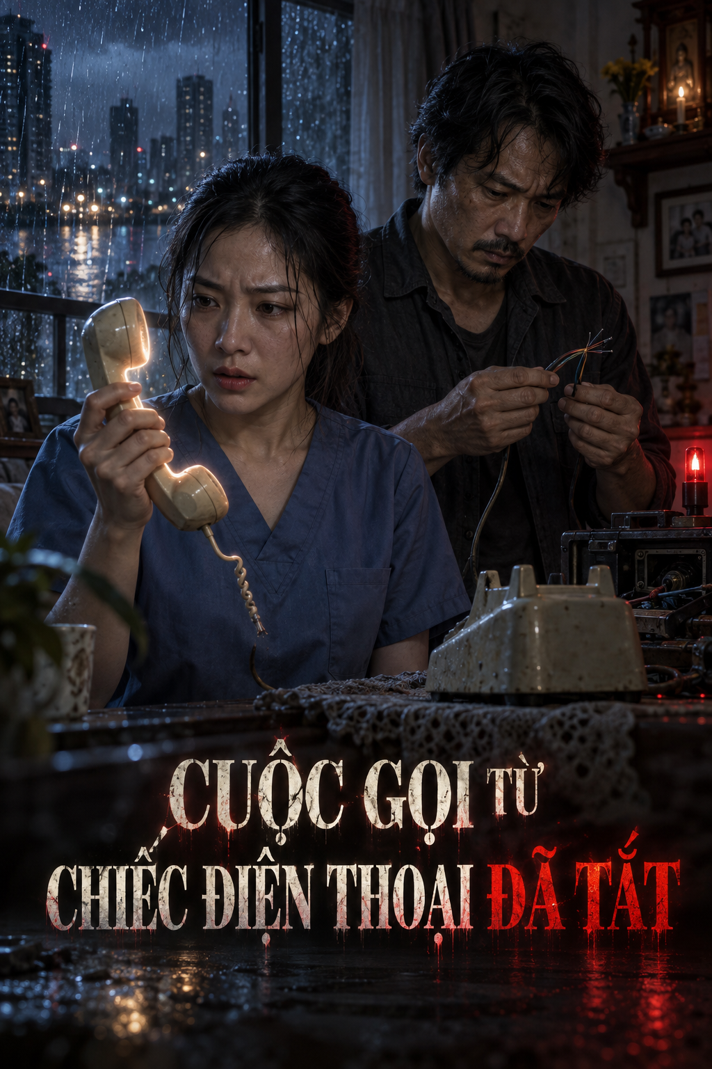 Ảnh bìa kịch bản phim ngắn AI Cuộc Gọi Từ Chiếc Điện Thoại Đã Tắt