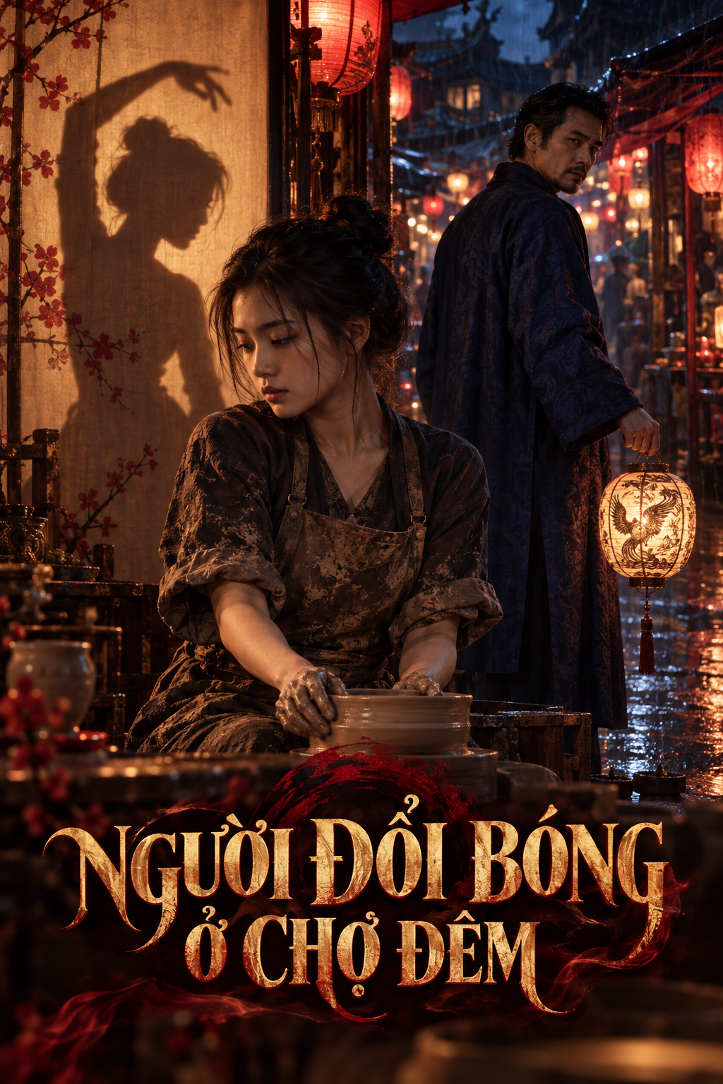 Ảnh bìa kịch bản phim ngắn AI Người Đổi Bóng Ở Chợ Đêm