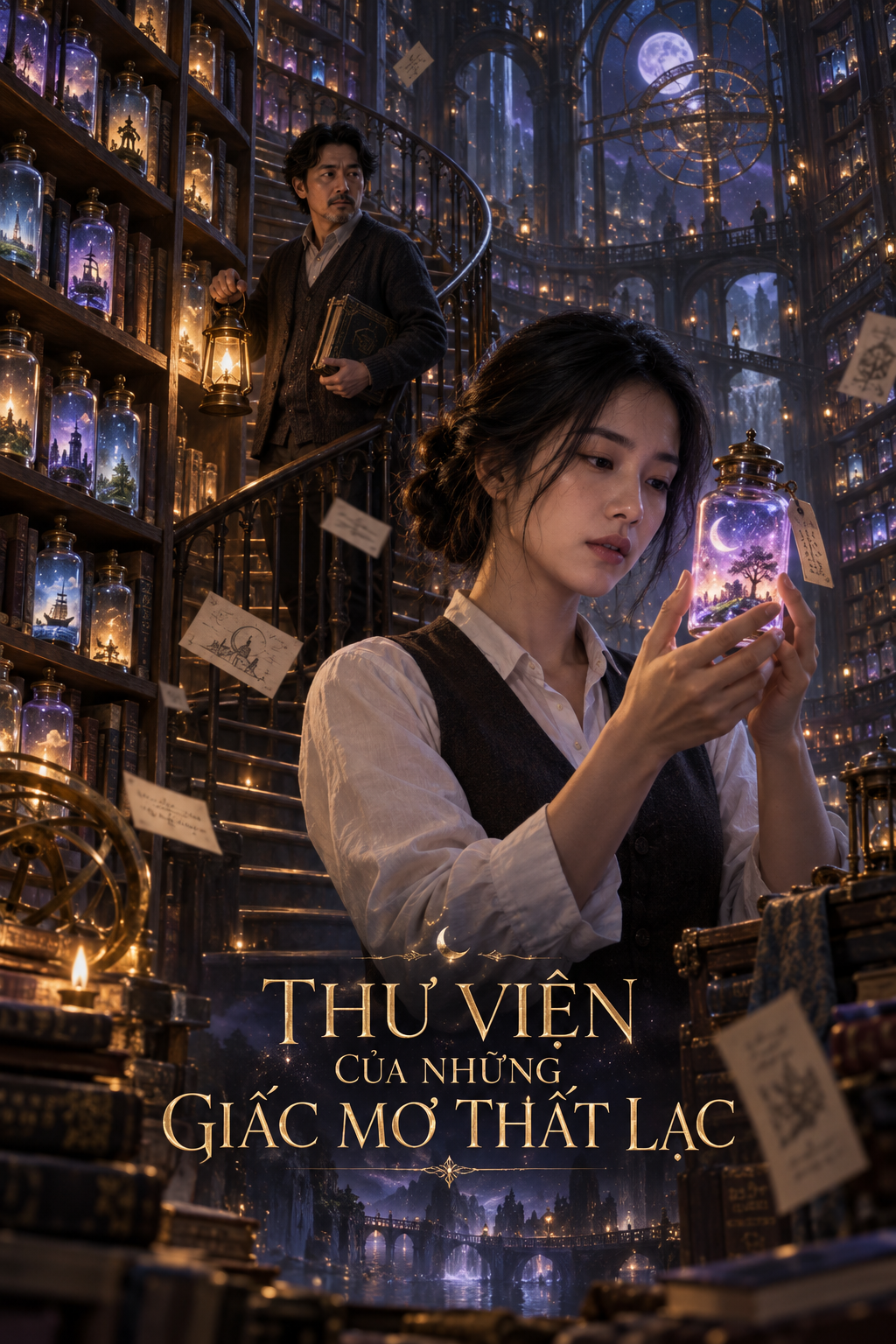 Ảnh bìa kịch bản phim ngắn AI Thư Viện Của Những Giấc Mơ Thất Lạc